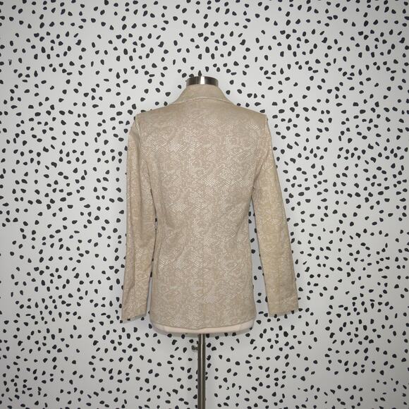 Finders Keepers Neutral Tan Snakeskin Print Olivia Single Button Blazer - Picture 6 of 11